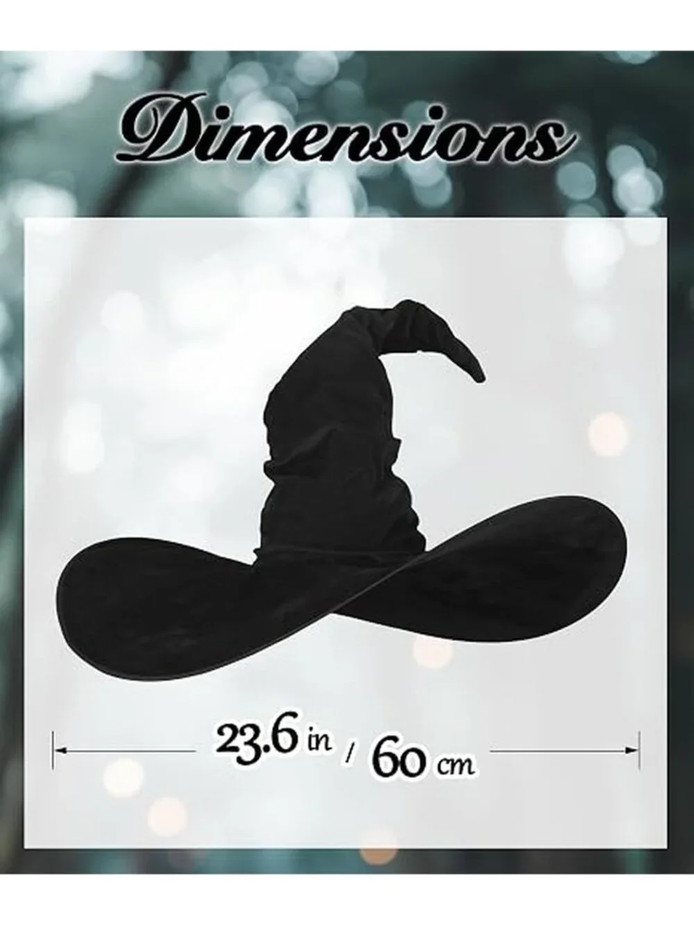 Oversized Ruched Witch Hat for Women, Halloween Costume